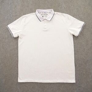 XRAY Jeans Polo Shirt Mens Extra Large White Short Sleeve Contrasting Trim
